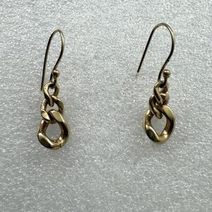 Smal hook Link earrings gold‎
